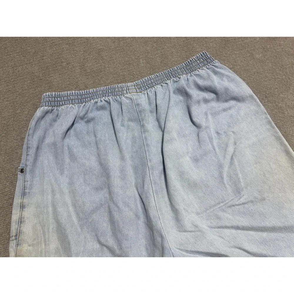 American Sweetheart Pants Girls Size 12A Light Blue‎ Denim Cropped Elastic Waist